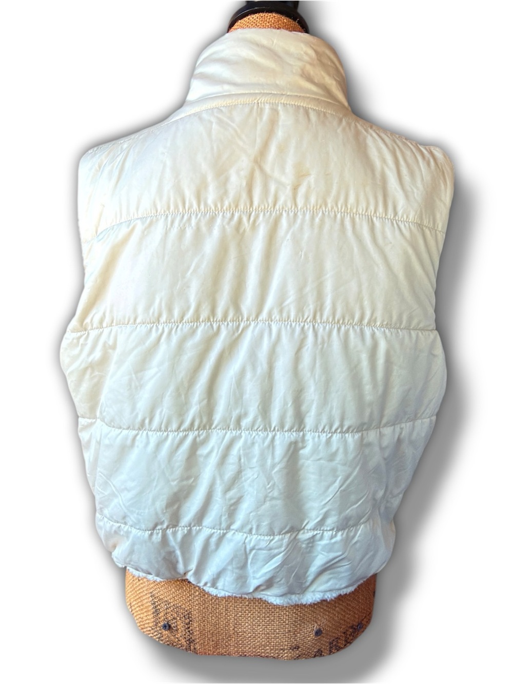 tek gear off white reversible quilted puffer vest Women’s size large | hh - Picture 2 of 3